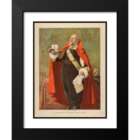 An Immediate Settlement will Oblige Black Modern Wood Framed Art Print with Double Matting by Christmas Number of The Graphic