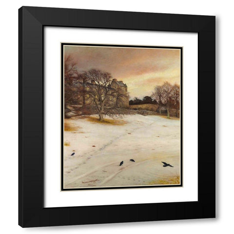 Christmas Eve Black Modern Wood Framed Art Print with Double Matting by Millais, John Everett