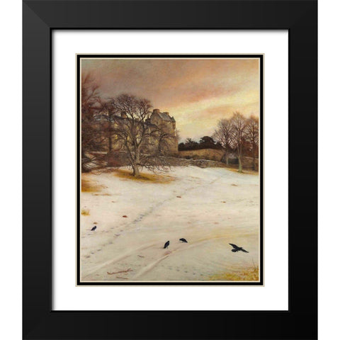 Christmas Eve Black Modern Wood Framed Art Print with Double Matting by Millais, John Everett
