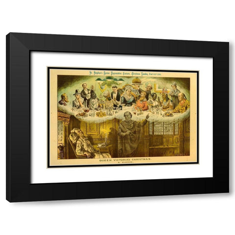 Queen Victorias Christmas. A Vision Black Modern Wood Framed Art Print with Double Matting by British Museum