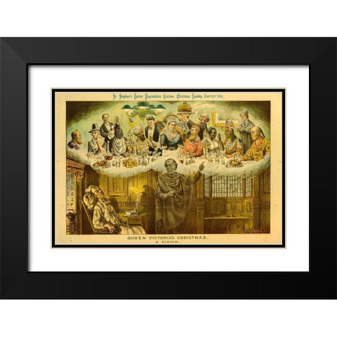 Queen Victorias Christmas. A Vision Black Modern Wood Framed Art Print with Double Matting by British Museum