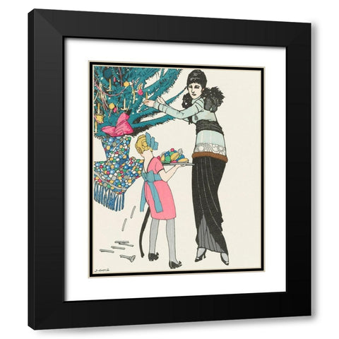 Christmas illustration Black Modern Wood Framed Art Print with Double Matting by Gose, Francisco Javier