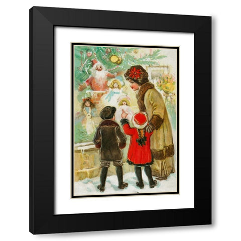 A Merry Christmas Black Modern Wood Framed Art Print with Double Matting by Wallach, Miriam and Ira D