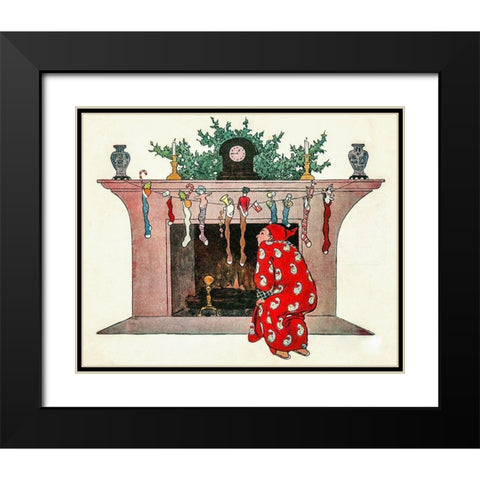 And Giving a Nod, Up the Chimney He Rose Black Modern Wood Framed Art Print with Double Matting by Smith, Jessie Wilcox