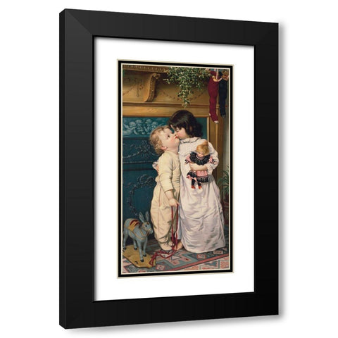 Under the Mistletoe Black Modern Wood Framed Art Print with Double Matting by Library of Congress