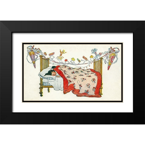 The children were nestled all snug in their beds Black Modern Wood Framed Art Print with Double Matting by Smith, Jessie Wilcox