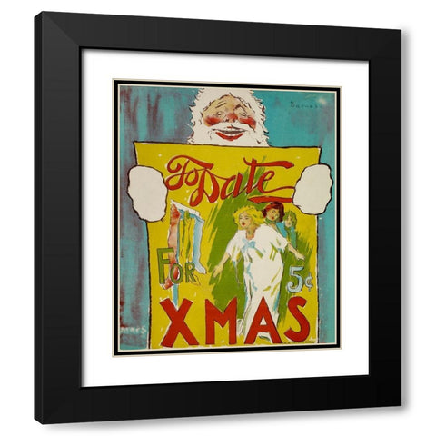 To Date For Christmas Poster Black Modern Wood Framed Art Print with Double Matting by Barnes, Will R