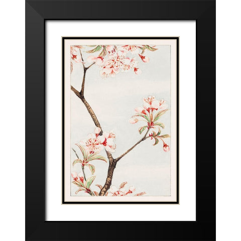 Sakura cherry Black Modern Wood Framed Art Print with Double Matting by Morikaga, Megata