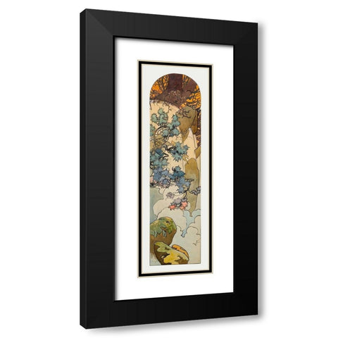 Stained glass box for the Fouquet jewelry store Black Modern Wood Framed Art Print with Double Matting by Mucha, Alphonse