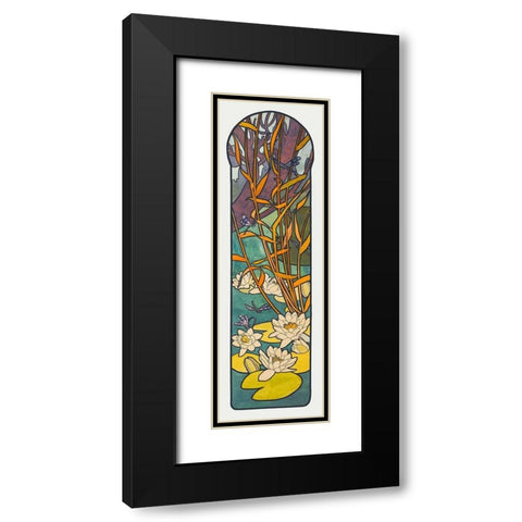 Stained glass box for the Fouquet jewelry store Black Modern Wood Framed Art Print with Double Matting by Mucha, Alphonse