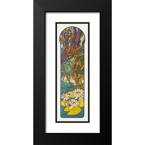 Stained glass box for the Fouquet jewelry store Black Modern Wood Framed Art Print with Double Matting by Mucha, Alphonse