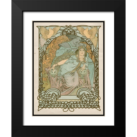 Ilsee-Princesse de Tripoli Black Modern Wood Framed Art Print with Double Matting by Mucha, Alphonse