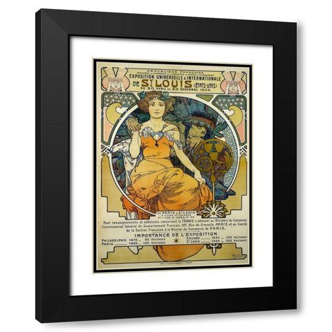Exposition Universelles et Internationale de St. Louis Black Modern Wood Framed Art Print with Double Matting by Mucha, Alphonse