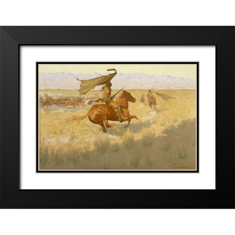 Change of Ownership Black Modern Wood Framed Art Print with Double Matting by Remington, Frederic