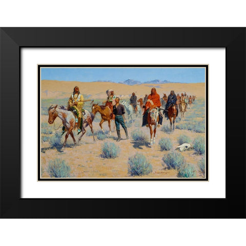 Missing Black Modern Wood Framed Art Print with Double Matting by Remington, Frederic