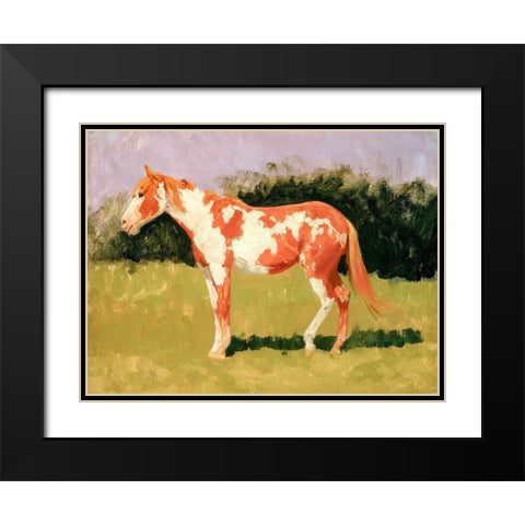 Pinto horse Black Modern Wood Framed Art Print with Double Matting by Remington, Frederic
