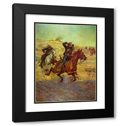 Going for Reinforcements Black Modern Wood Framed Art Print with Double Matting by Shreyvogel, Charles