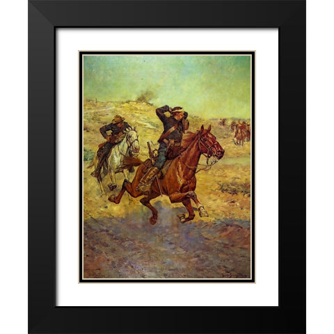 Going for Reinforcements Black Modern Wood Framed Art Print with Double Matting by Shreyvogel, Charles