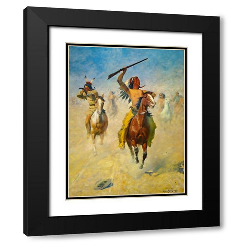 A Hot Trail Black Modern Wood Framed Art Print with Double Matting by Shreyvogel, Charles