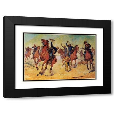 Surrounded Black Modern Wood Framed Art Print with Double Matting by Shreyvogel, Charles