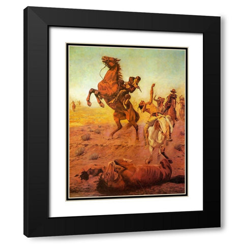 Fight For Water Black Modern Wood Framed Art Print with Double Matting by Shreyvogel, Charles