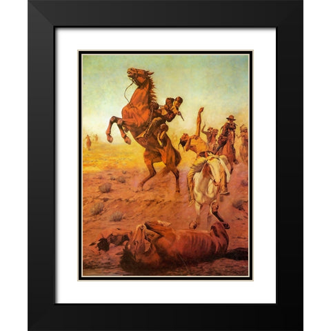 Fight For Water Black Modern Wood Framed Art Print with Double Matting by Shreyvogel, Charles