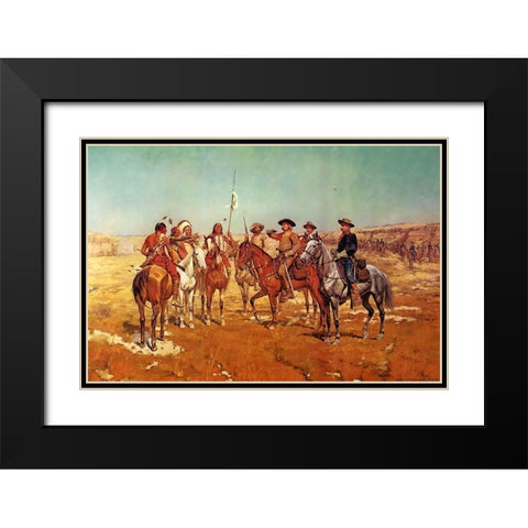 Custers Demand Black Modern Wood Framed Art Print with Double Matting by Shreyvogel, Charles