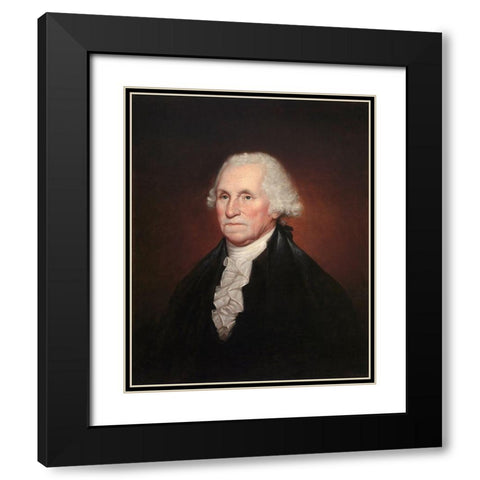 George Washington Black Modern Wood Framed Art Print with Double Matting by Peale, Rembrandt
