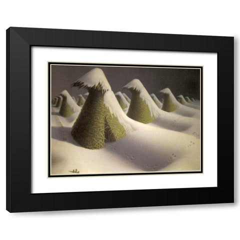 January Black Modern Wood Framed Art Print with Double Matting by Wood, Grant
