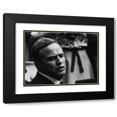 Civil Rights March on Washington-D.C. Actor Marlon Brando Black Modern Wood Framed Art Print with Double Matting by U.S. Archives