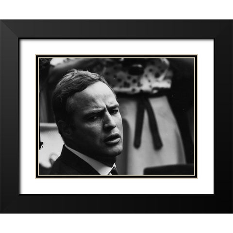 Civil Rights March on Washington-D.C. Actor Marlon Brando Black Modern Wood Framed Art Print with Double Matting by U.S. Archives