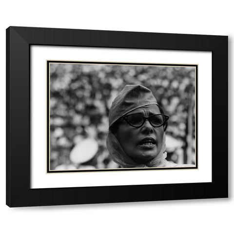 Civil Rights March on Washington-D.C. Actor Lena Horne Black Modern Wood Framed Art Print with Double Matting by U.S. Archives
