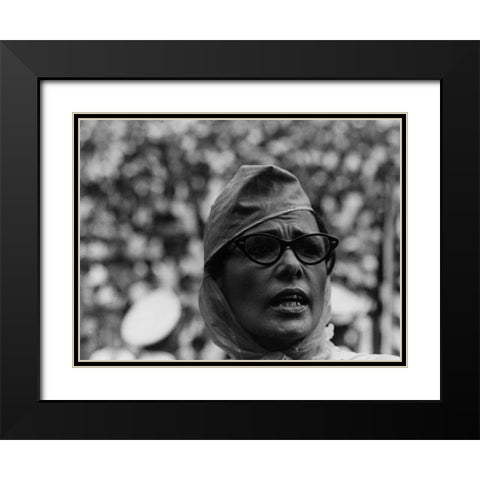 Civil Rights March on Washington-D.C. Actor Lena Horne Black Modern Wood Framed Art Print with Double Matting by U.S. Archives