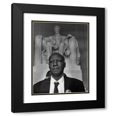 Civil Rights March on Washington-D.C. A. Philip Randolph-Organizer of the Demonstration Black Modern Wood Framed Art Print with Double Matting by U.S. Archives