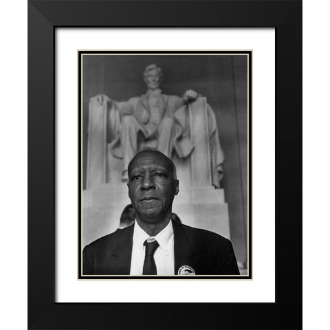 Civil Rights March on Washington-D.C. A. Philip Randolph-Organizer of the Demonstration Black Modern Wood Framed Art Print with Double Matting by U.S. Archives