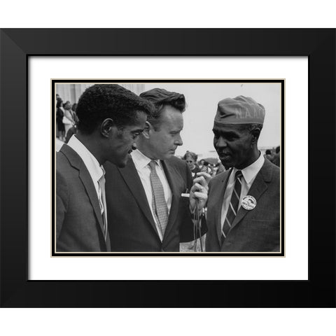 Civil Rights March on Washington-D.C. Sammy Davis-Jr.-actor Black Modern Wood Framed Art Print with Double Matting by U.S. Archives