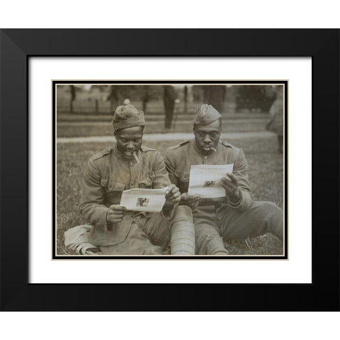 WWI A sunny afternoon in Hyde Park-London-with London Bulletin of the American Red Cross for company Black Modern Wood Framed Art Print with Double Matting by U.S. Archives