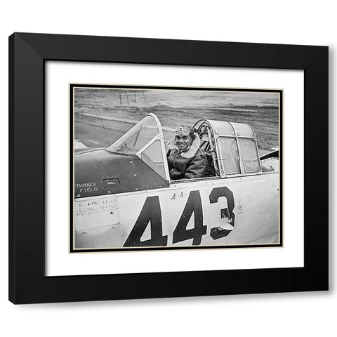 WWII 1st Lt. Lee Rayford 99th Fighter Squadron Black Modern Wood Framed Art Print with Double Matting by U.S. Archives