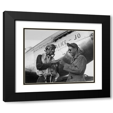 WWII Capt. Wendell O. Pruitt of the 15th Air Force Black Modern Wood Framed Art Print with Double Matting by U.S. Archives