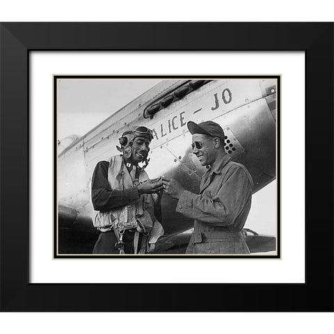 WWII Capt. Wendell O. Pruitt of the 15th Air Force Black Modern Wood Framed Art Print with Double Matting by U.S. Archives