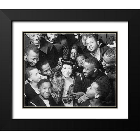 WWII Marva Louis-wife of champion Joe Black Modern Wood Framed Art Print with Double Matting by U.S. Archives