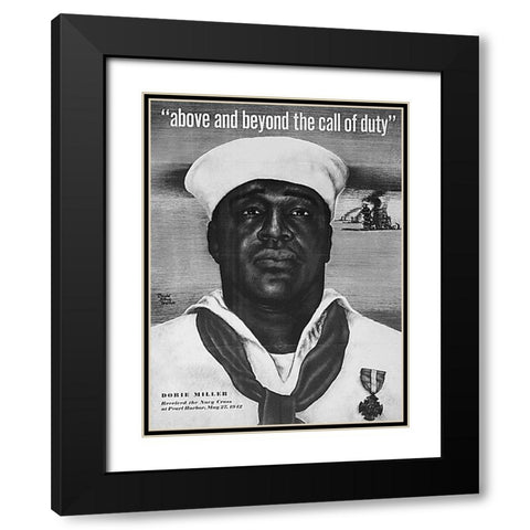 WWII Above and Beyond the Call of Duty Black Modern Wood Framed Art Print with Double Matting by U.S. Archives