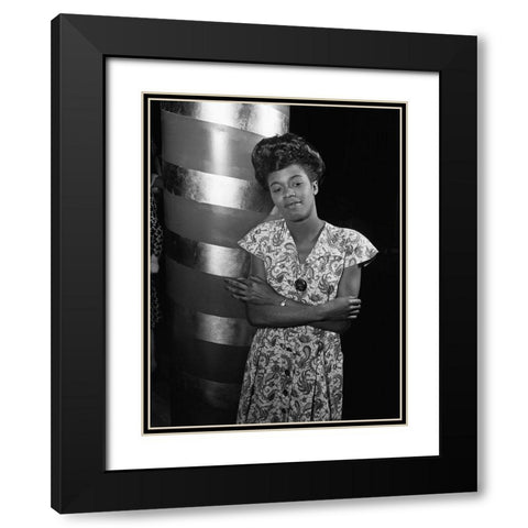 Sarah Vaughan No 2 Black Modern Wood Framed Art Print with Double Matting by Gottlieb, William