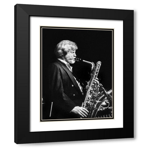 Gerry Mulligan Black Modern Wood Framed Art Print with Double Matting by Gottlieb, William