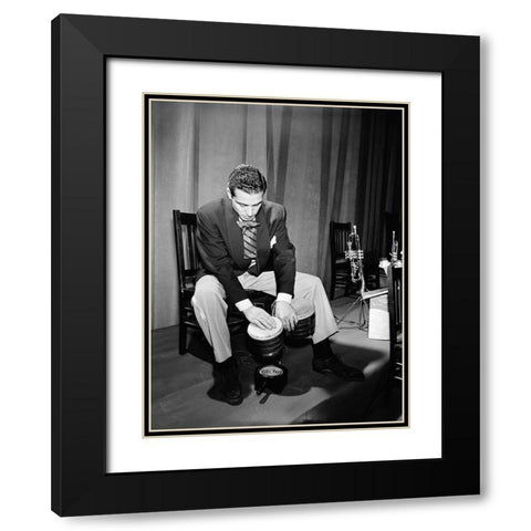 Portrait of Jack Costanzo-1947 Black Modern Wood Framed Art Print with Double Matting by Gottlieb, William