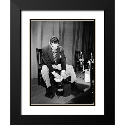 Portrait of Jack Costanzo-1947 Black Modern Wood Framed Art Print with Double Matting by Gottlieb, William