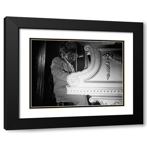 Erroll Garner-New York 1947 Black Modern Wood Framed Art Print with Double Matting by Gottlieb, William