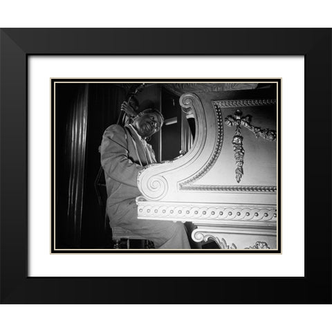 Erroll Garner-New York 1947 Black Modern Wood Framed Art Print with Double Matting by Gottlieb, William