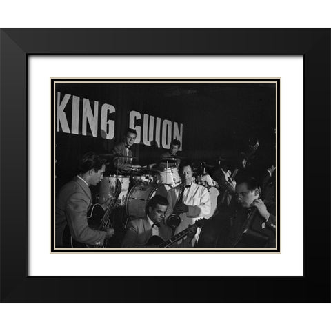 King Guion Band-between 1938 and 1948 Black Modern Wood Framed Art Print with Double Matting by Gottlieb, William