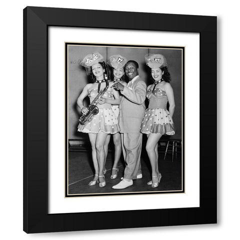 Louis Jordan-Paramount Theater-New York 1946 Black Modern Wood Framed Art Print with Double Matting by Gottlieb, William